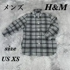 H&M エイチアンドエム (US XS) フェルトシャツジャケット チェック柄のサムネイル