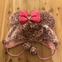 ミニー　ヒョウ柄　ファンキャップ