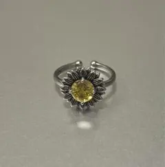 新品未使用　シルバー925リング　レディース　ヴィンテージ　11号　花　太陽