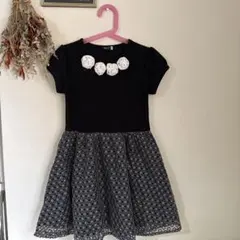 Bebe 半袖ワンピース 130 発表会 お出かけ よそ行きワンピース