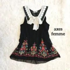 新品♡axes femme ゴシック フリル ワンピース黒 M ゴスロリ姫ギャル