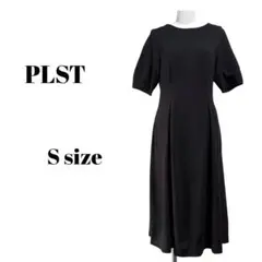 【PLST】 ライトポンチワンピース ロング カットソー半袖ブラック Sサイズのサムネイル