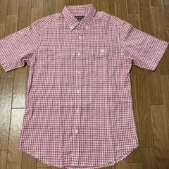 Eddie Bauer 半袖シャツ ギンガムチェック レッド　麻混のサムネイル