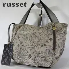 russet ラシット ハンドバッグ トートバッグ 花柄 ベージュ パスケース付