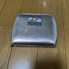 PEANUTS スヌーピー 二つ折り財布 シルバー