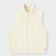 GU フリースベスト アイボリー ガールズLサイズ