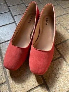 coen コーエン スウェードパンプス赤