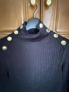 ZARA ブラック リブ編みロングワンピース M