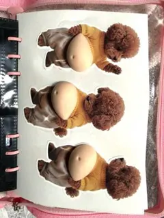 【3枚セット】トイプードル★お腹ぷにぷにシール★