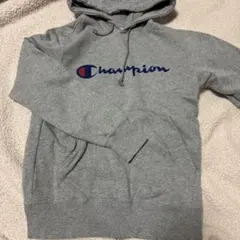 Champion グレー フード付きパーカー S