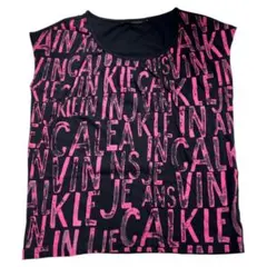 CALVIN KLEIN カルバンクライン ロゴ 総柄 ノースリーブ シャツ