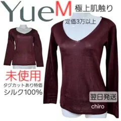 ワコール Yue 未使用　カットソー　ワイン　シルク　絹　最高級　Mのサムネイル