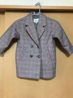 キッズ　ジャケット アウター チェック　M コート　秋冬　美品　グローバルワーク