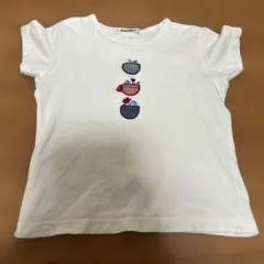 familiar 植物刺繍 Tシャツ 白130㎝