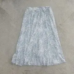 earth music&ecology　水色　花柄　ロングスカート
