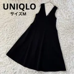 UNIQLO ブラッシュドジャージージャンパースカート　黒　ブラック　サイズM