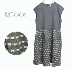 fig London フィグロンドン　ノースリ切替ワンピース　3D グレーのサムネイル