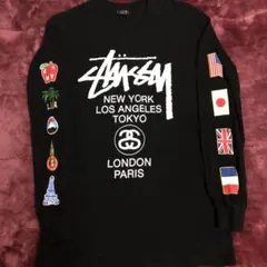 Stussy ブラック ロングスリーブTシャツ M