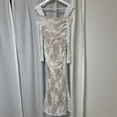 二次会オフショルダーレースドレス Sサイズ