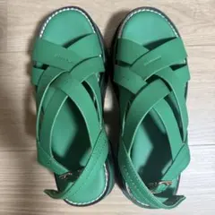 レディース 厚底サンダル グリーン