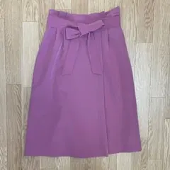 ハニーズ ウエストリボン フレアスカート ピンク M