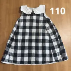 プティマイン　チェック柄ワンピース　110サイズ