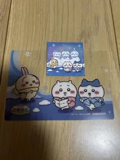 ちいかわ　雪まつり限定　クリアカード　シール　うさぎ　ちいかわ　ハチワレ