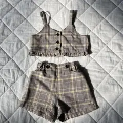 branshes チェック柄 トップス＆ショートパンツ セット 100cm~