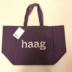 haag 韓国 トートバッグ チェック柄 ブラウン - メルカリ