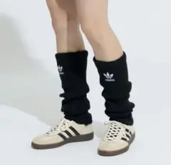 アディダス【白黒2点セット】adidas レッグウォーマー リブ編み - メルカリ