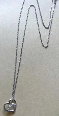 K18WG オープンハートダイヤモンドホワイトゴールドネックレス 40cm18 