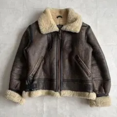 type B-3 羊革 本革 ムートンフライトジャケット ボア M相当 ブラウン