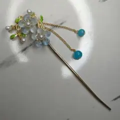 花 桜 かんざし 水色 髪飾り かんざし 簪 ヘアアクセサリー 和装