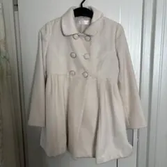 クリーム色 ダブルブレストコート