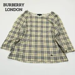 ✨美品✨バーバリーロンドン カットソー 七分袖 ノバチェック ホースロゴ刺繍