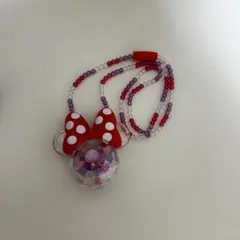 ディズニー ミニーちゃん 光るビーズペンダント ネックレス