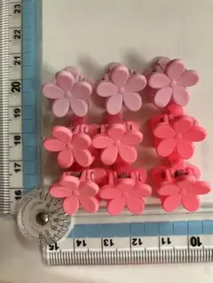 花形ヘアクリップ 9個セット ピンク