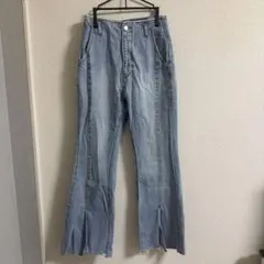 PAGEBOY デニムパンツ フレア スリット ライトブルー 25Sのサムネイル