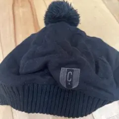 COMME CA ISM ニット帽 ポンポン付き ブラック