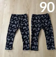 UNIQLOキッズ レギンス パンツ ミッキー柄 90 2枚set