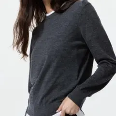 UNIQLO メリノクルーネックセーター　Mサイズ ダークグレー