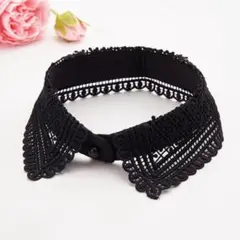 付け襟 レース 刺繍 レディース オシャレ お祝い 行事 キッズ ブラック 黒