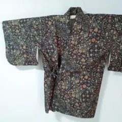 【タグ付き未使用・やや難あり】洗える道中着/身丈80cm・深緑系