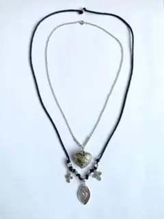 fairy grungeフェアリーグランジ　ハートネックレス 2本セット　y2k