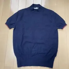 UNIQLO イネス カシミヤ100% 半袖ニット M ネイビー