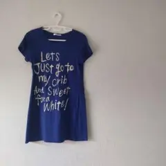 MAXIA 青 プリント Tシャツ