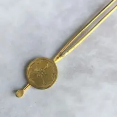 アンティーク　金工　平打ち　簪　銀かんざし　ゴールド　つ9　着物　浴衣　骨董