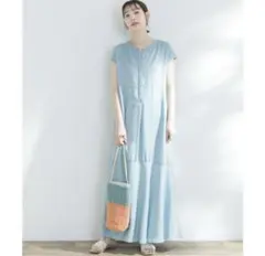 【新品タグ付き】F by ROSSO　シャンブレーデニムフレンチワンピースのサムネイル