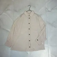 春コーデ❣️【INGNI】(M)シアー 素材 ベージュ ボタン付きシャツ 羽織