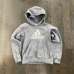 中古 adidas グレー パーカー フード付き 140